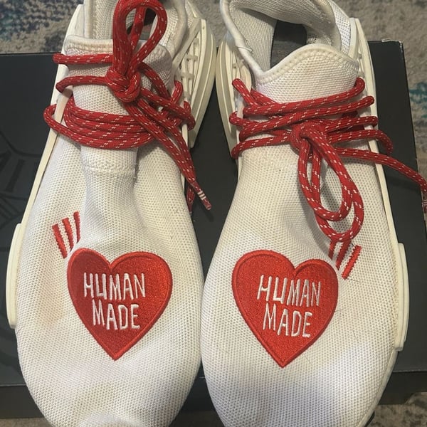 Adidas NMD Hu Pharrell x Human Made Size 10.5 White Red used