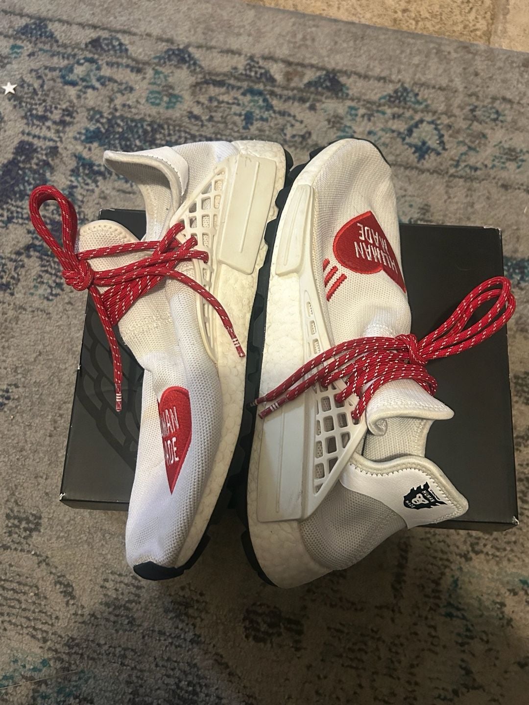 Adidas NMD Hu Pharrell x Human Made Size 10.5 White Red used 3
