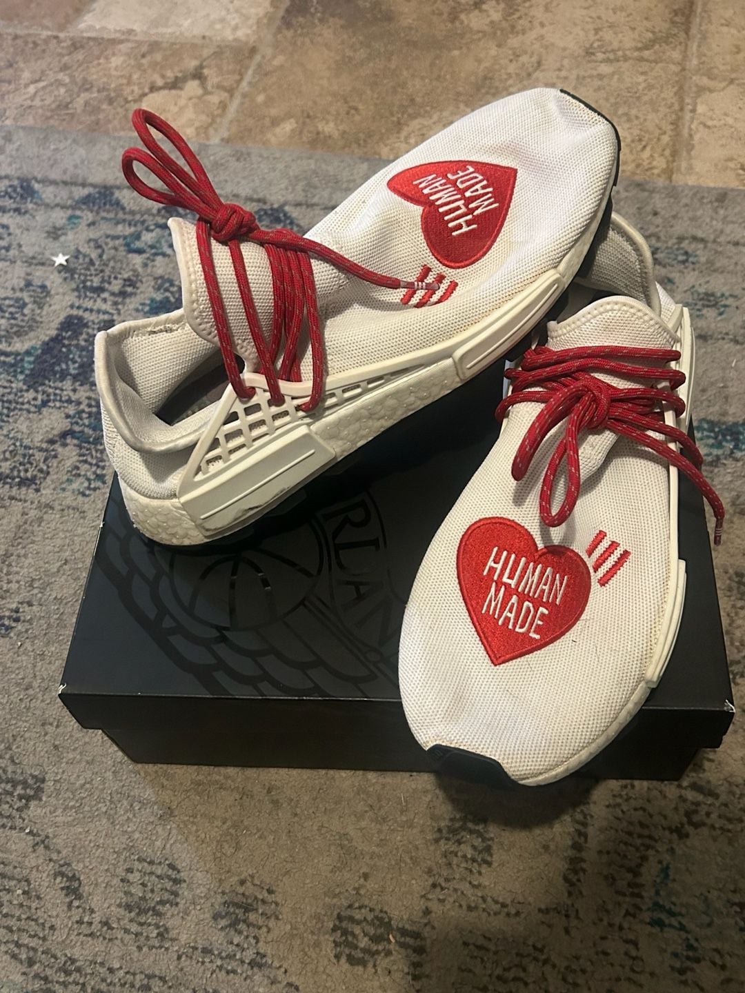 Adidas NMD Hu Pharrell x Human Made Size 10.5 White Red used 4