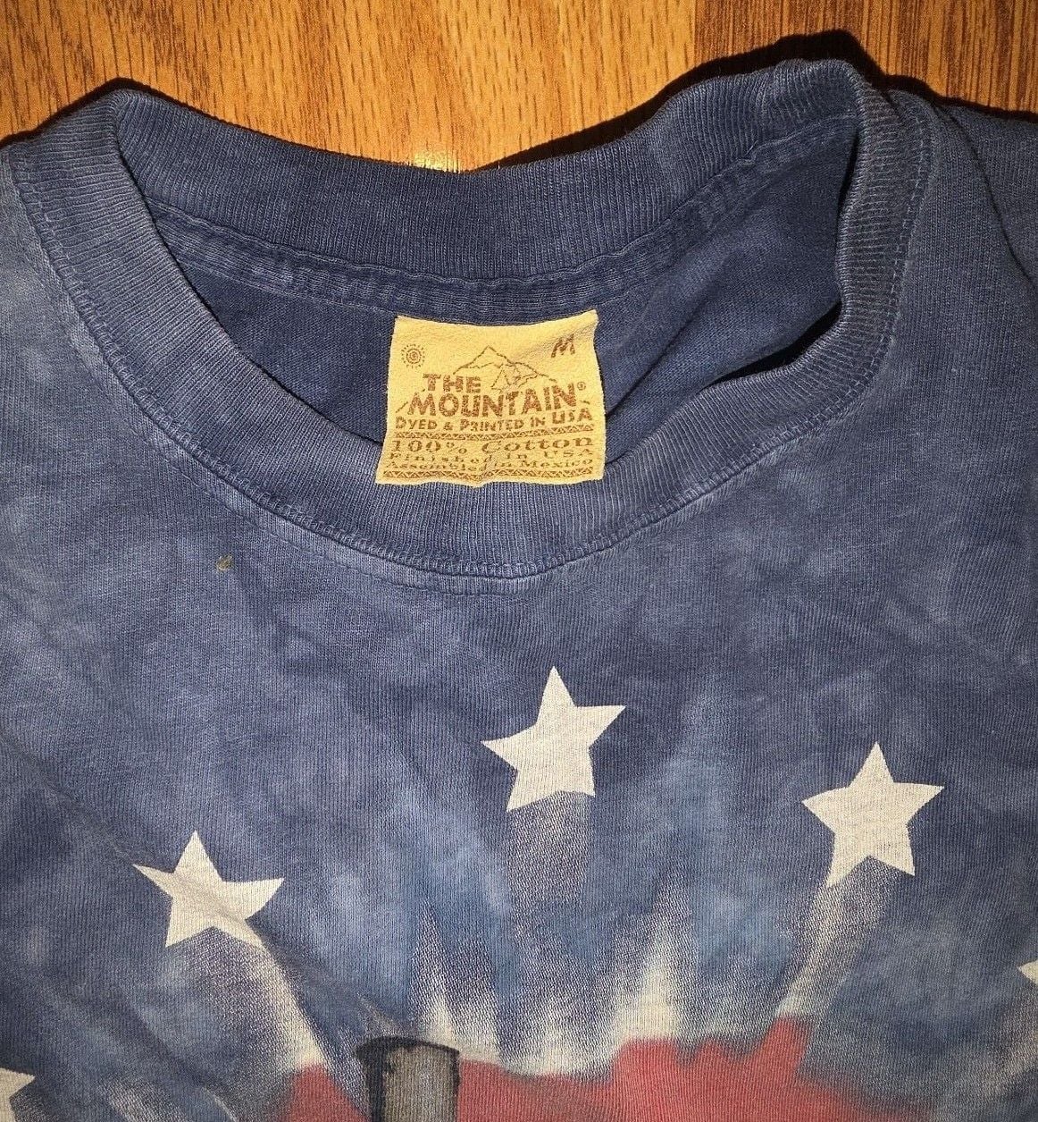 The Mountain American Steel Locomotive Train Size M Tie Dye T-Shirt 3