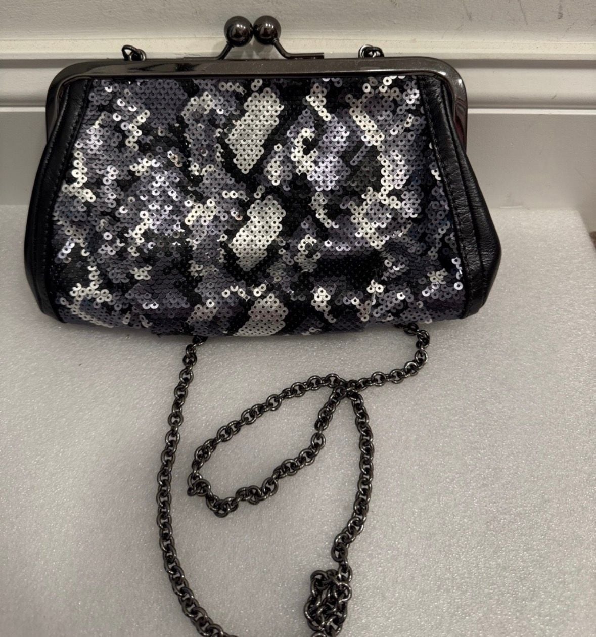 Coach Madison Sequin Python Frame Clutch Crossbody Bag 3