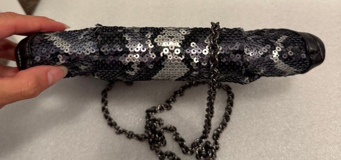 Coach Madison Sequin Python Frame Clutch Crossbody Bag 6