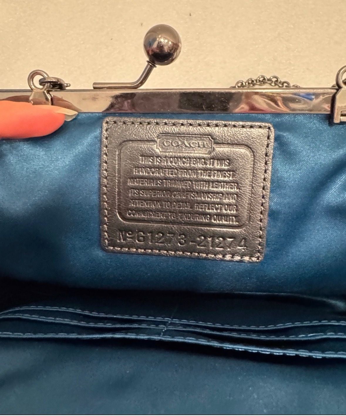 Coach Madison Sequin Python Frame Clutch Crossbody Bag 7