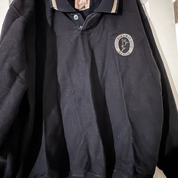 Wild Cottons Hideaway Beach Sweatshirt Size Medium Black Polo Pullover