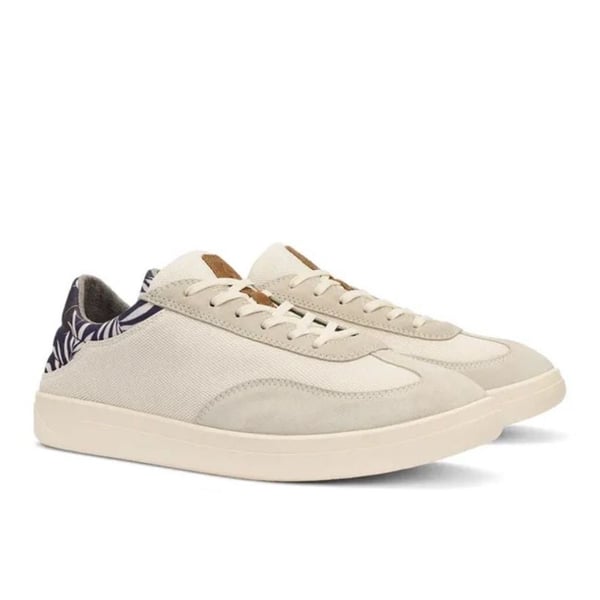 NEW OluKai Punini Court Sneaker Ash Off White Aloha Size 8