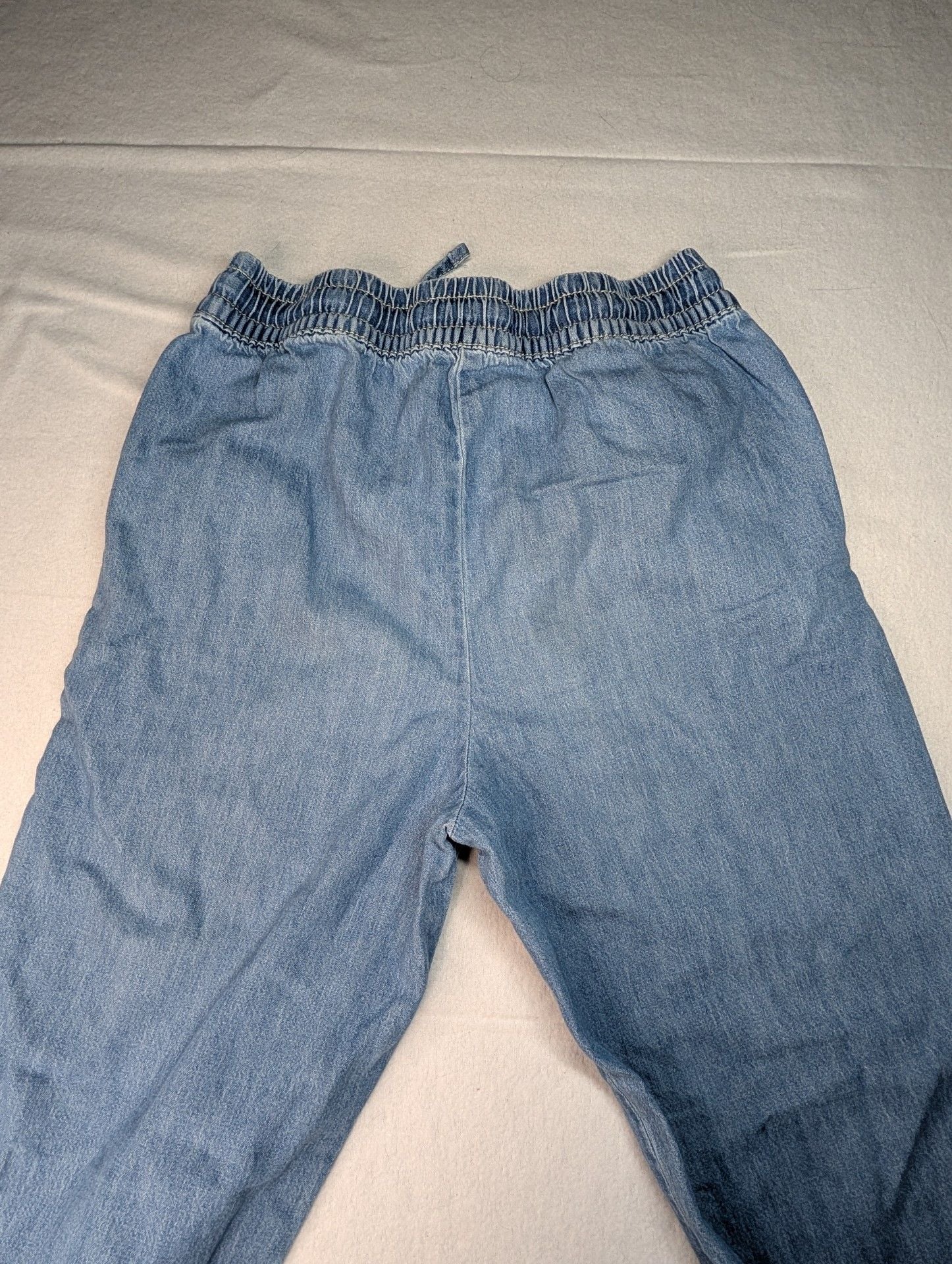 Cotton On Kids Denim Jogger Pants Size 9-10 Light Wash Pull-On Elastic Waist 4