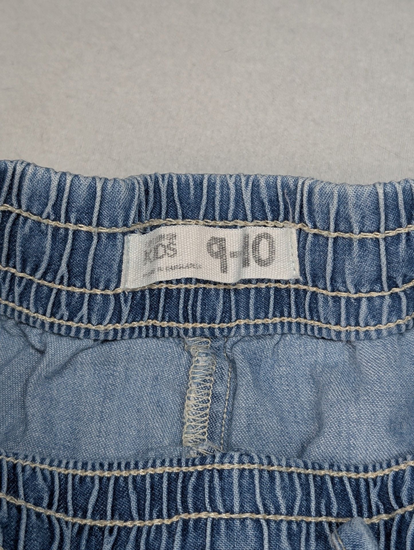 Cotton On Kids Denim Jogger Pants Size 9-10 Light Wash Pull-On Elastic Waist 5