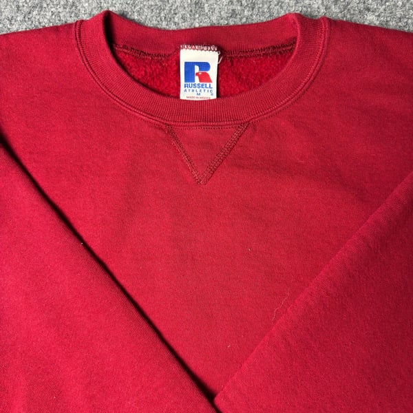 Russell Athletic Sweatshirt Size M Red Blank Crewneck Pullover