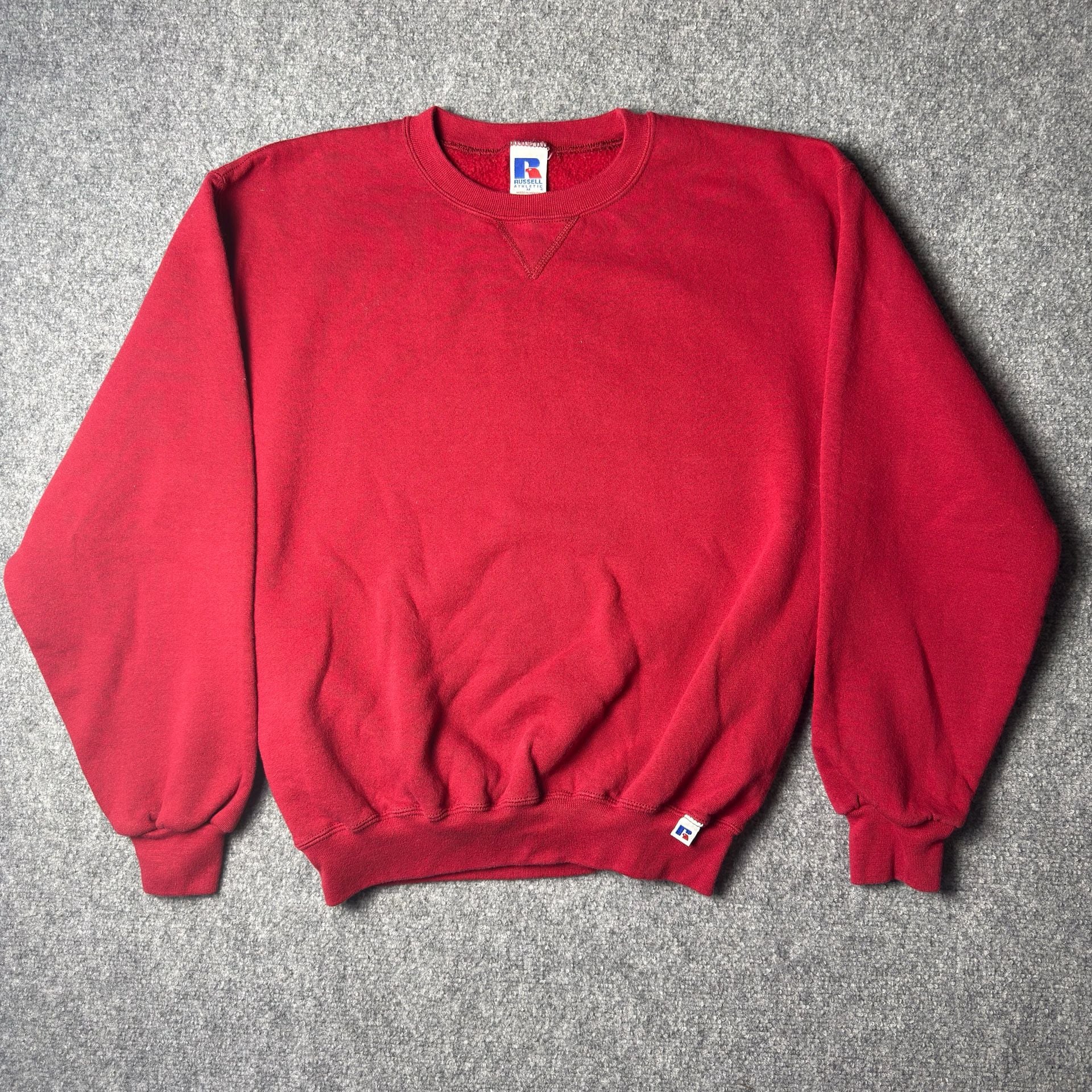 Russell Athletic Sweatshirt Size M Red Blank Crewneck Pullover 2