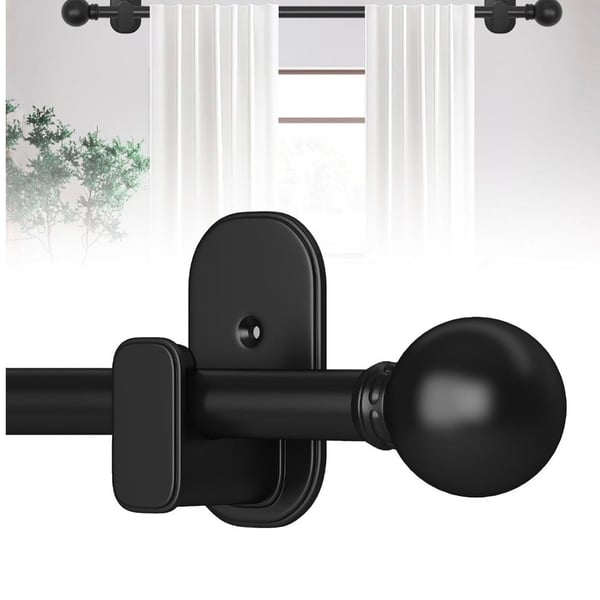 TKZTKZ Curtain Rods No Drilling Black 36-88 Inches