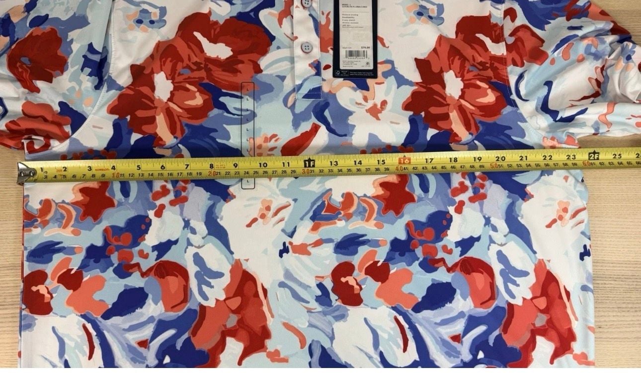 Walter Hagen Golf Polo Mens Sz L Gouache Floral Print UPF50+ $70 NEW 5