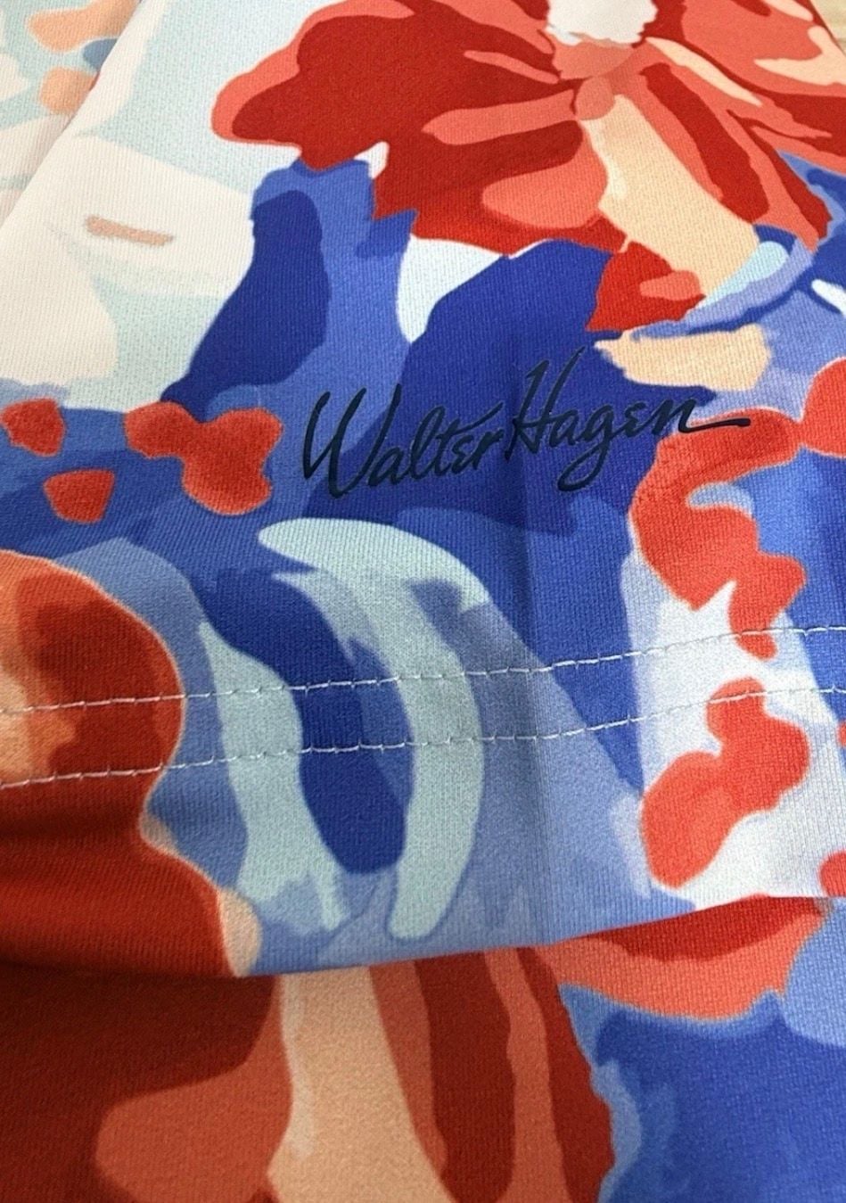 Walter Hagen Golf Polo Mens Sz L Gouache Floral Print UPF50+ $70 NEW 8