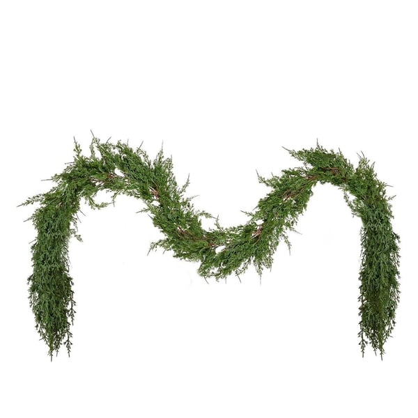 Fajunzh 9Ft Artificial Cedar Christmas Garland Green