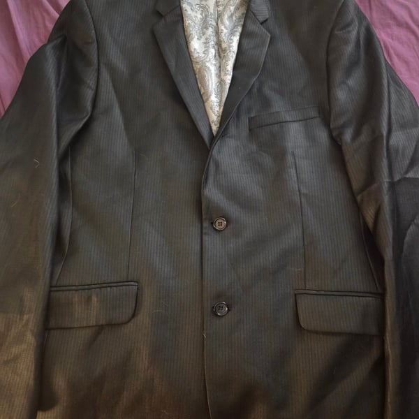 Tazio Black Pinstripe Suit Jacket Blazer