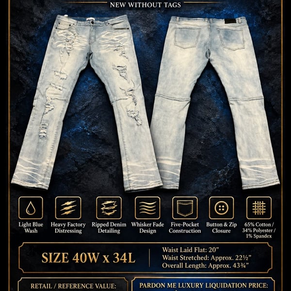 Blind Trust Distressed Light Wash Whisker Denim Jeans