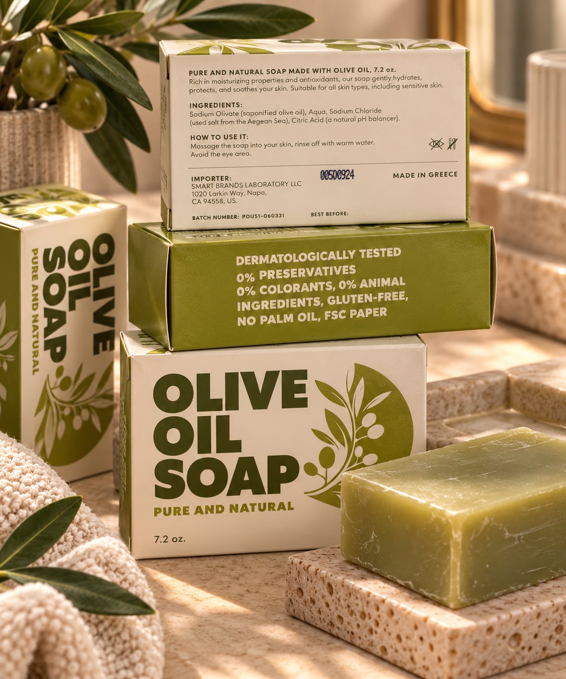 Smart Brands Laboratory Olive Oil Soap 7.2 oz Pure And Natural 1