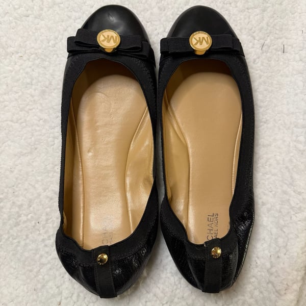 Michael Kors Dixie Ballet Flats Size 9M Black Leather