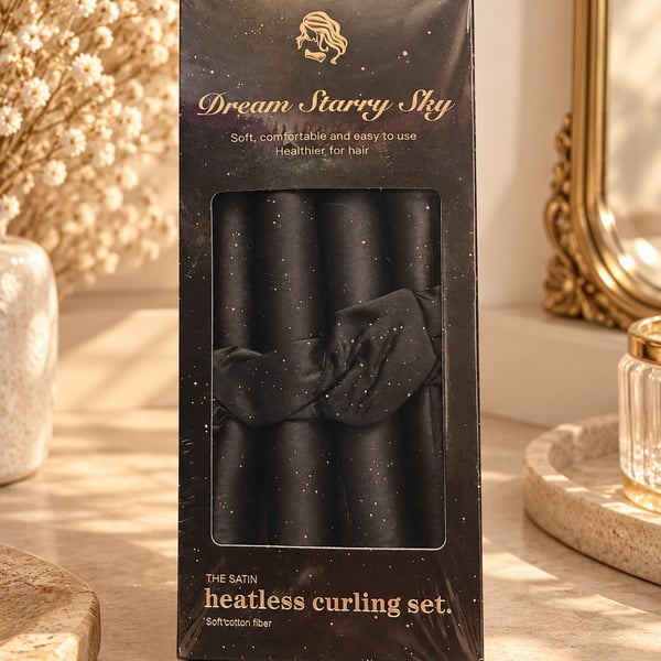 Dream Starry Sky Heatless Curling Set Black Satin