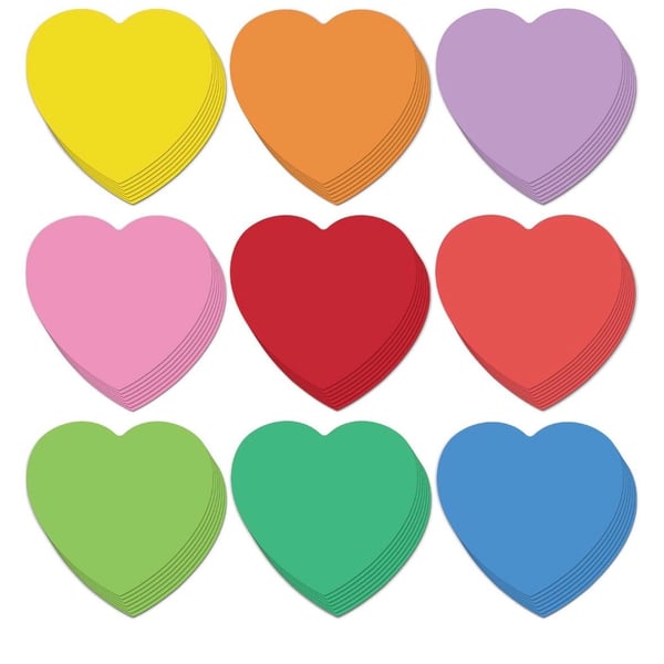 Geyee Paper Heart Cutouts Assorted Colors Bulletin Board Decor