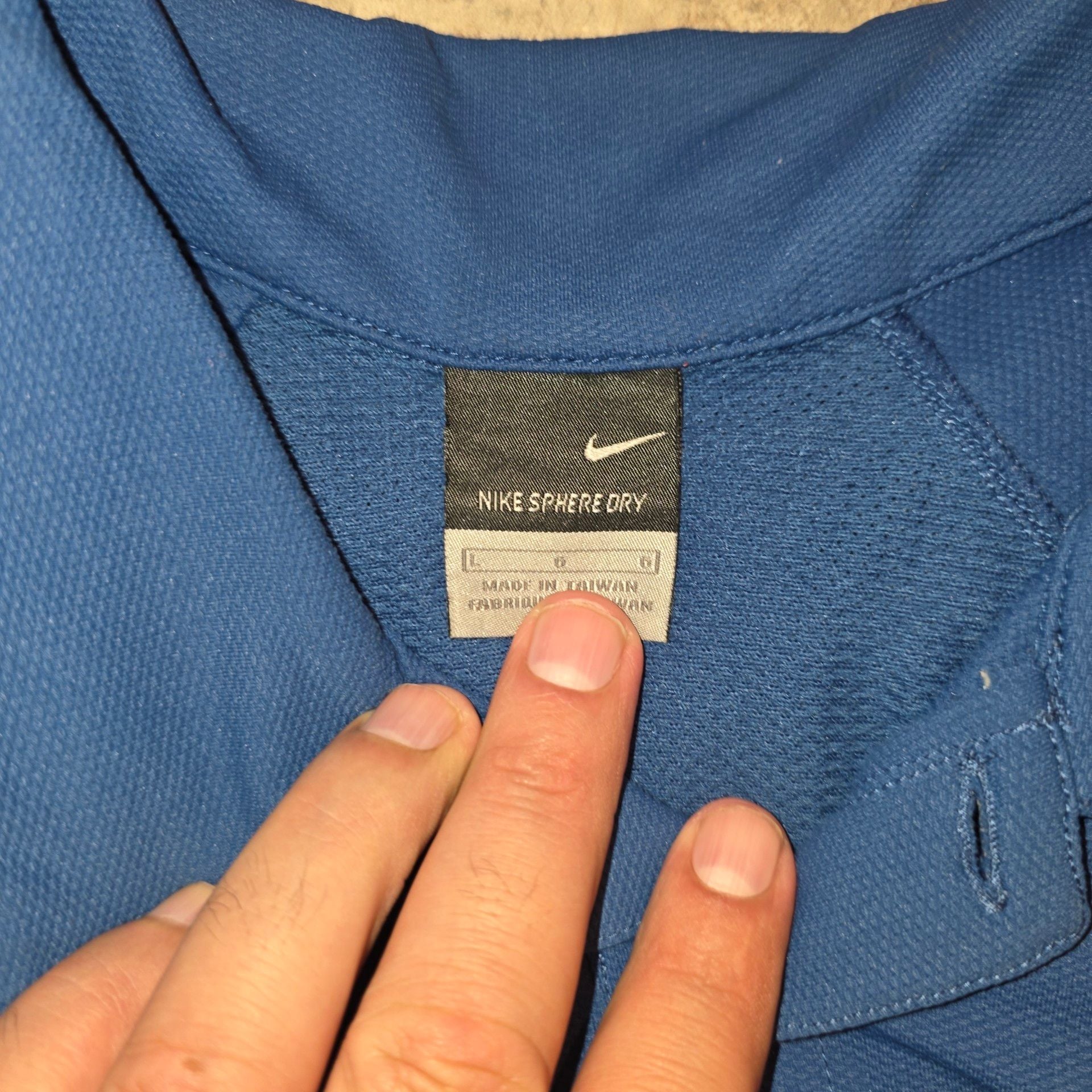 Nike Sphere Dry Tennis Polo Size L Blue Short Sleeve 7