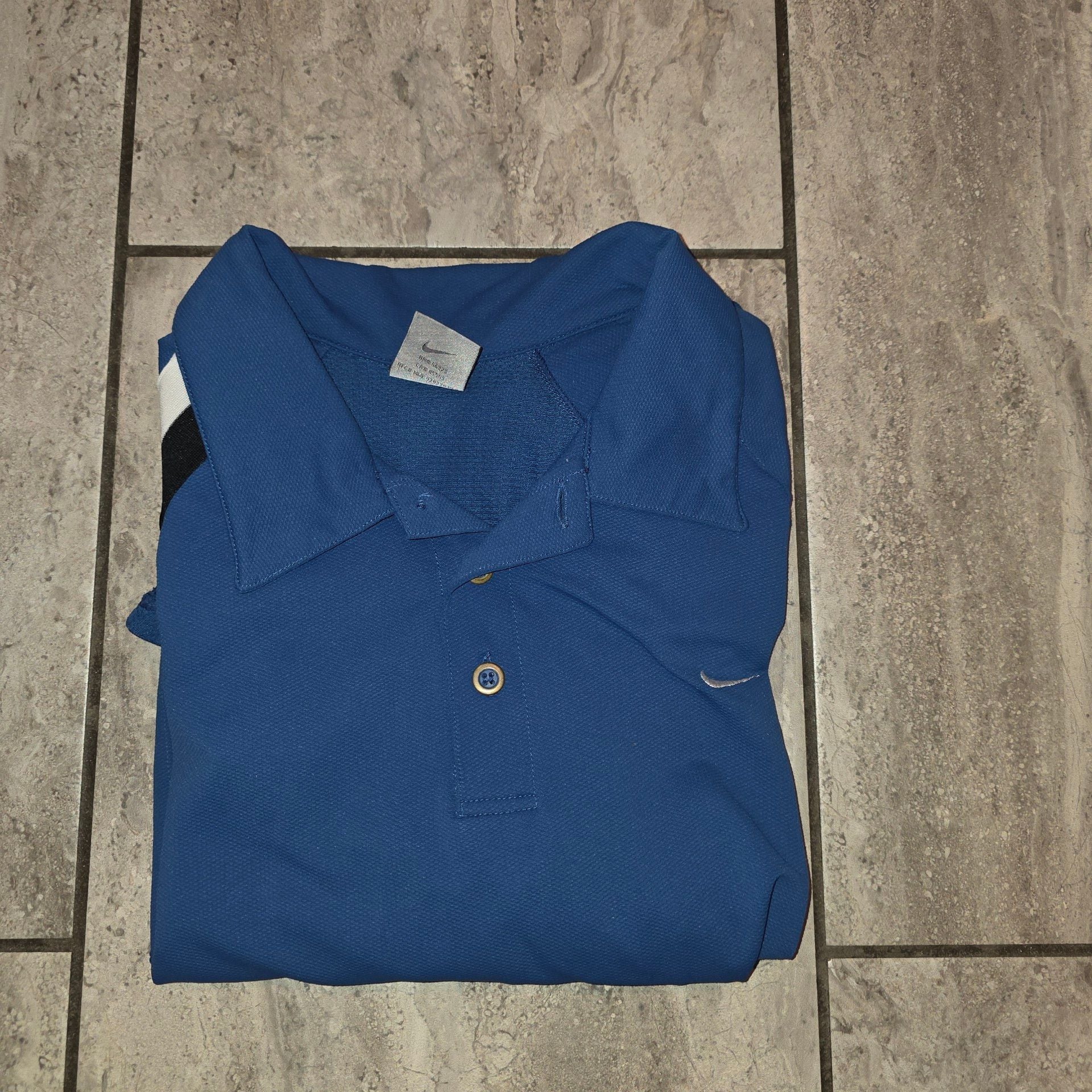 Nike Sphere Dry Tennis Polo Size L Blue Short Sleeve 8