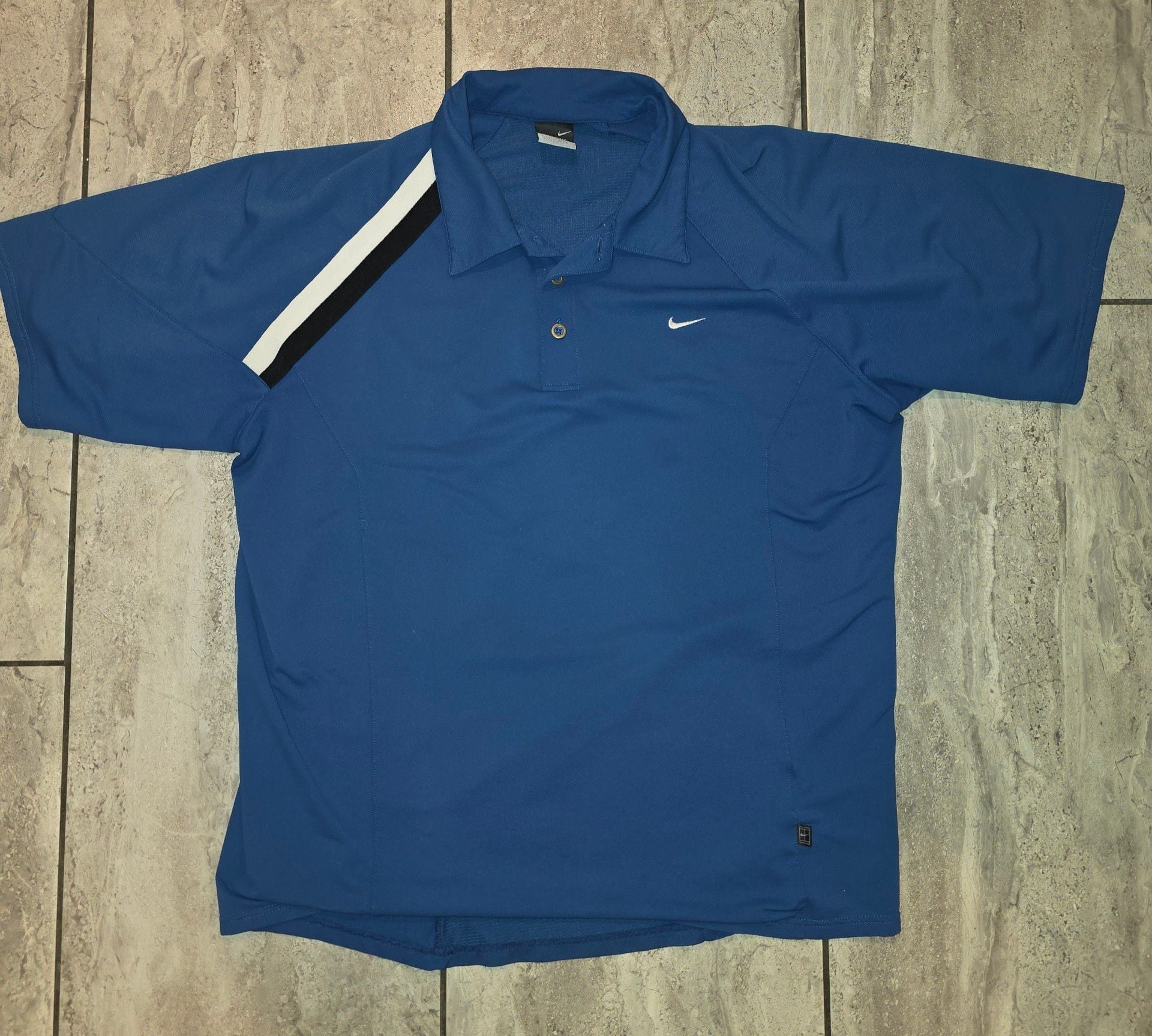 Nike Sphere Dry Tennis Polo Size L Blue Short Sleeve 2