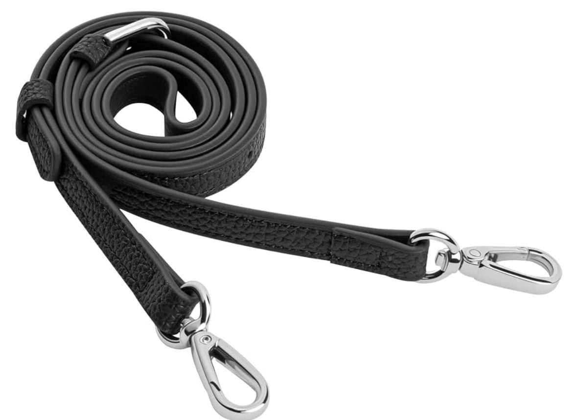 Leather Crossbody Replacement Handbag Strap Black Silver 1