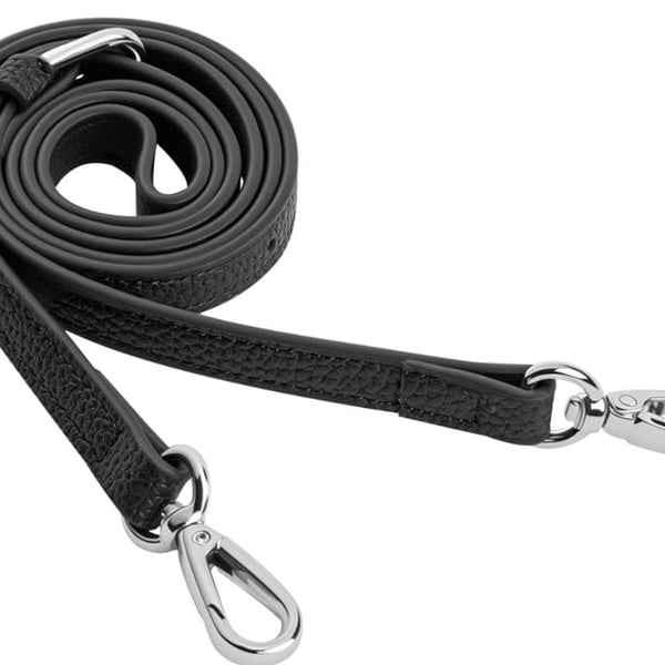 Leather Crossbody Replacement Handbag Strap Black Silver