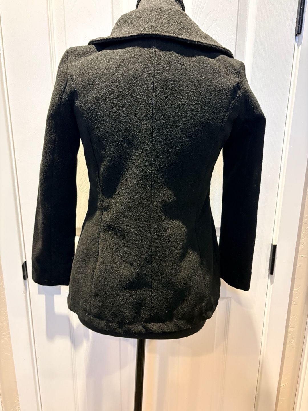 Me Jane Girls Gray Pea Coat Size 10/12 | Red Satin Lining (171) 3