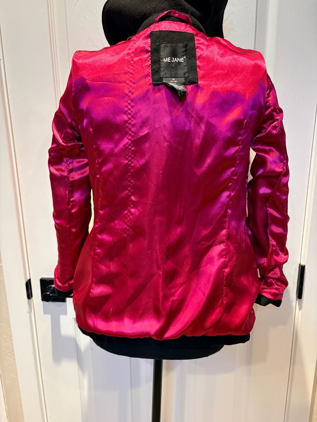 Me Jane Girls Gray Pea Coat Size 10/12 | Red Satin Lining (171) 5