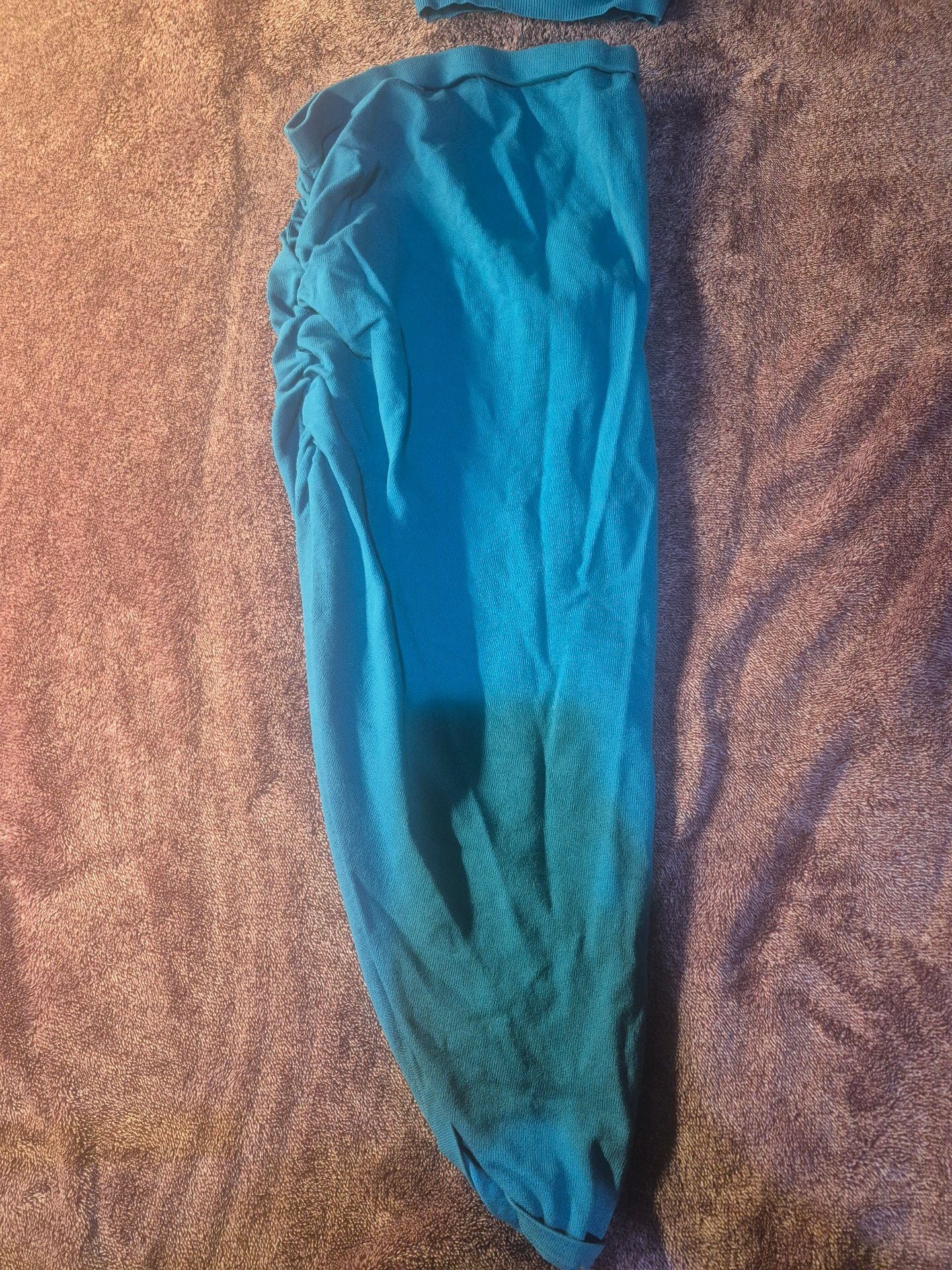 HERA Collection 2-Piece Set Size S Blue Knit Crop Top And Maxi Skirt 5