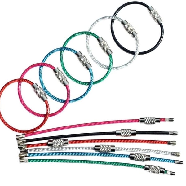 Stainless Steel Wire Keychain Cable Loop Assorted