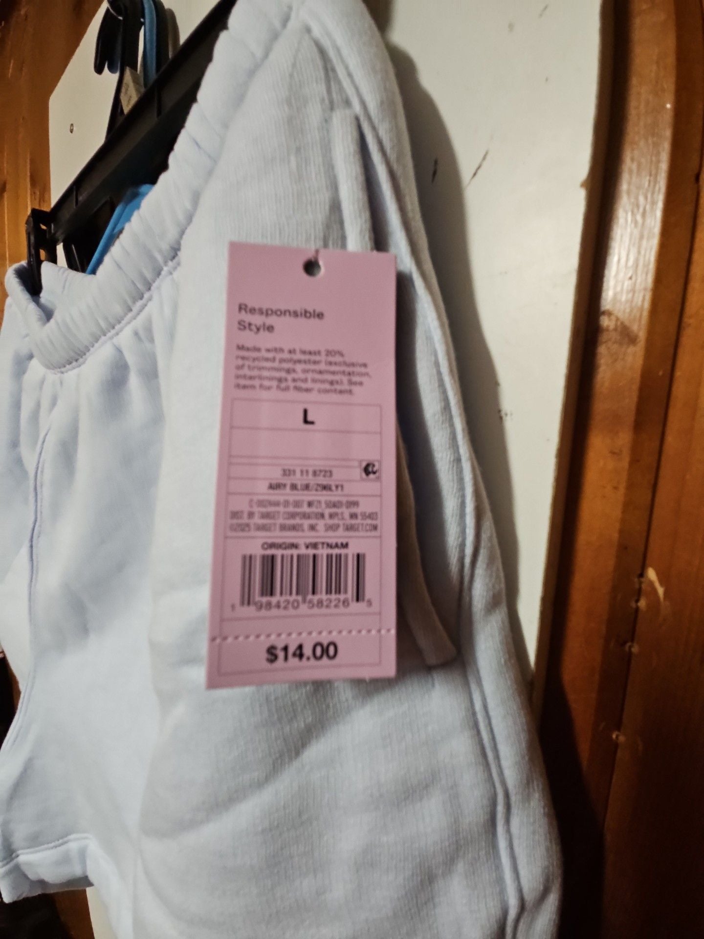 (469) Wild Fable Fleece Sweat Shorts Size L Airy Blue 3
