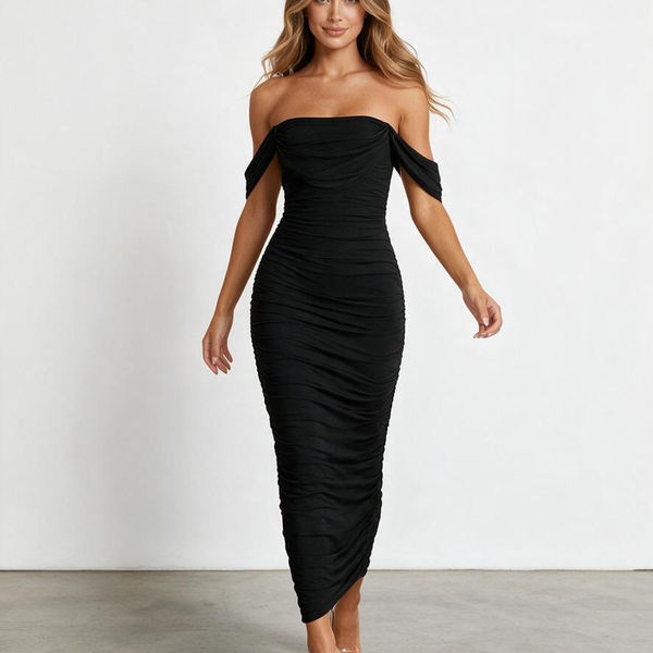 Off Shoulder Maxi Dress Elegant