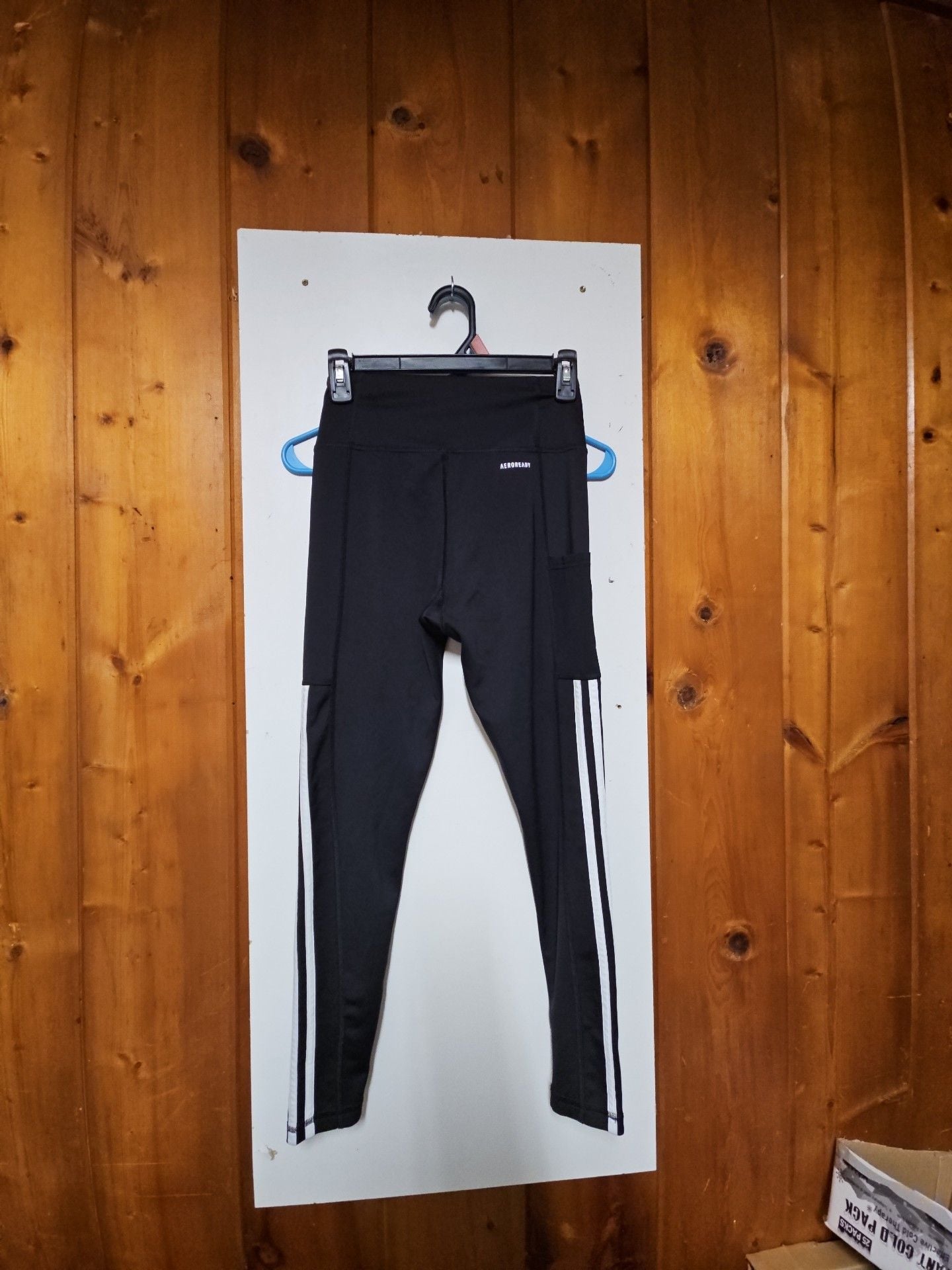 (535) Adidas Leggings Size S Black White Aeroready 4