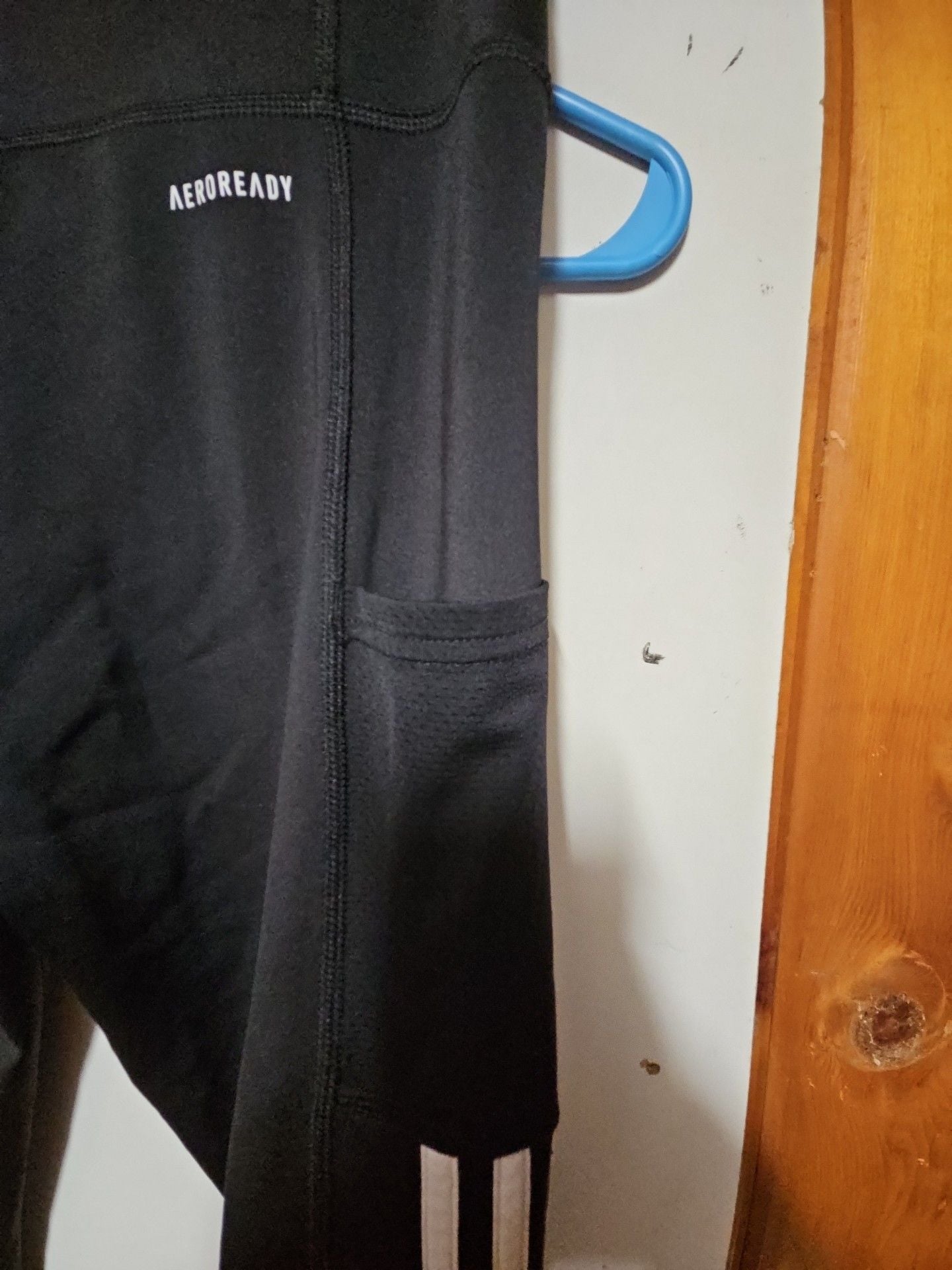 (535) Adidas Leggings Size S Black White Aeroready 6