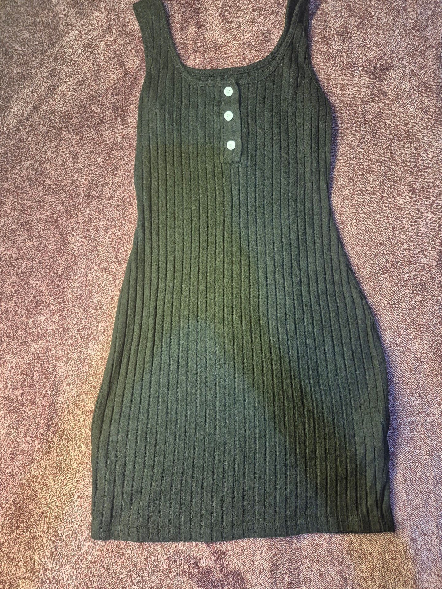 Unbranded Ribbed Long Sleeve Mini Dress Black 2 pc. 3