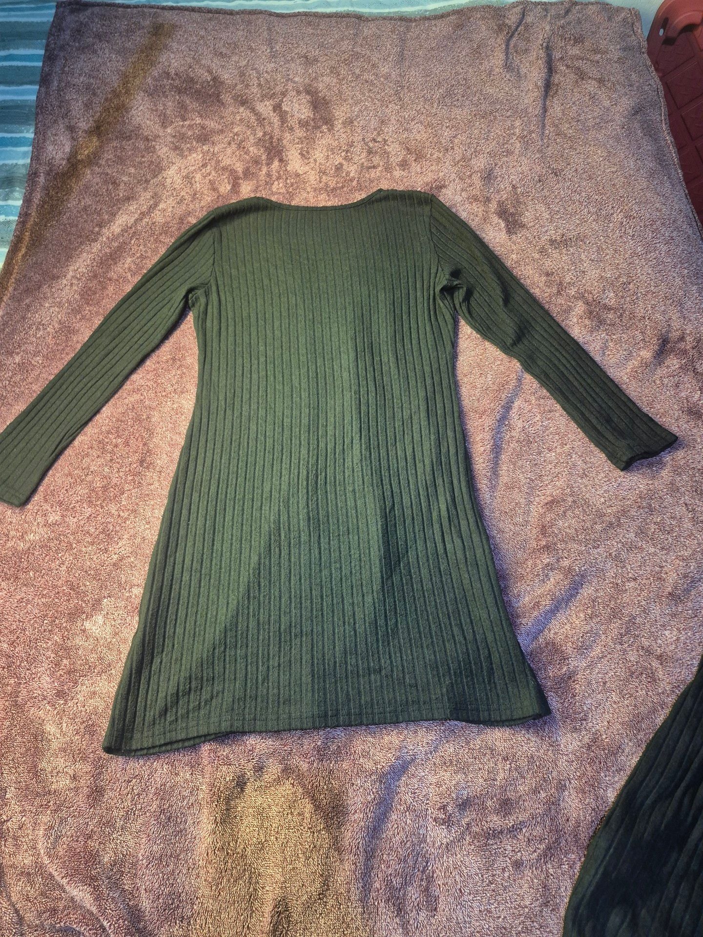 Unbranded Ribbed Long Sleeve Mini Dress Black 2 pc. 5