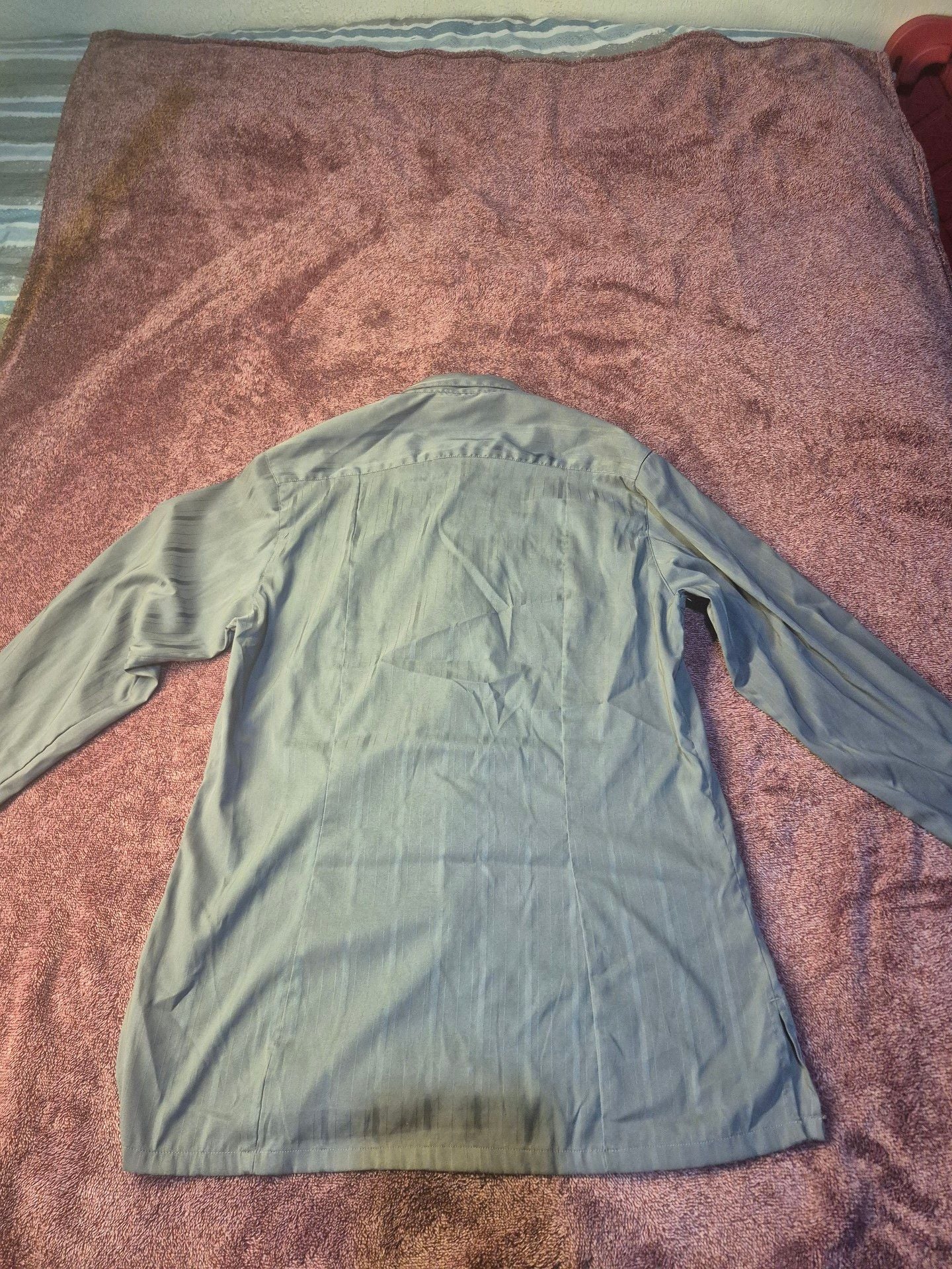 Doc & Amelia by Cintas Long Sleeve Button Down Shirt Size S Gray Stripe 3