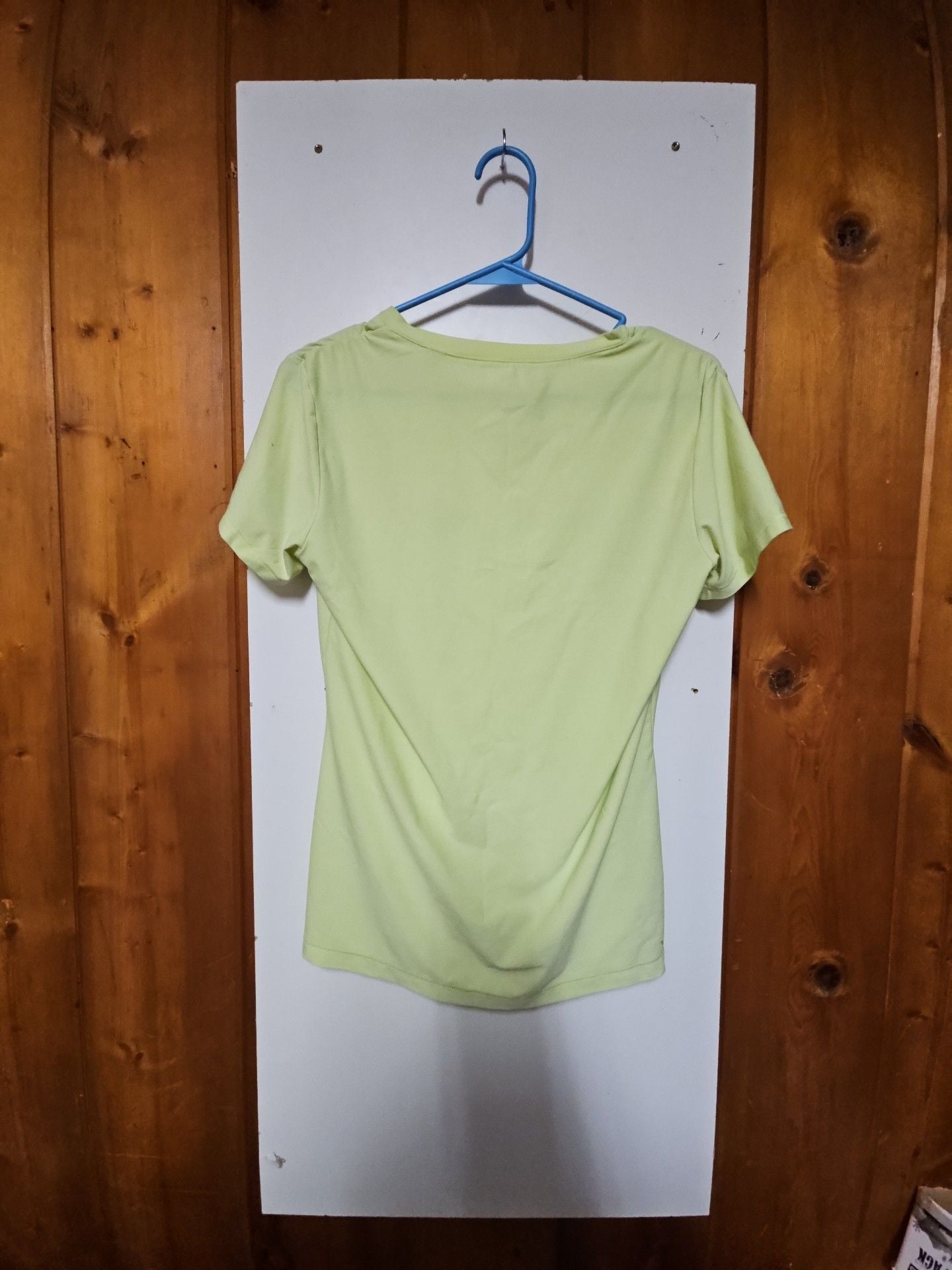 (544) Adidas V Neck T-Shirt Size S Lime 6