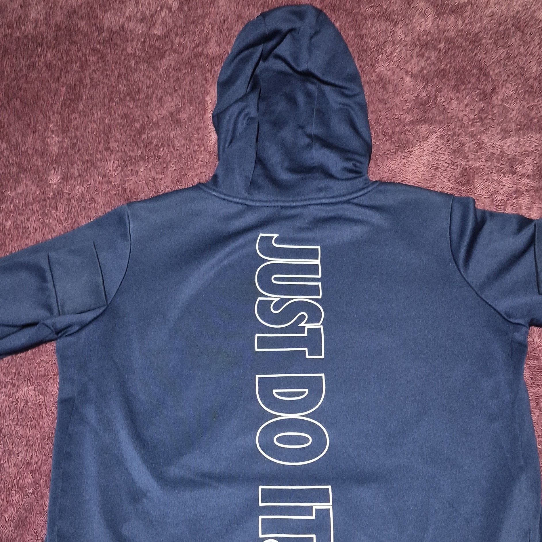Nike Dri-FIT Navy Blue Swoosh Hoodie Sweatshirt 3