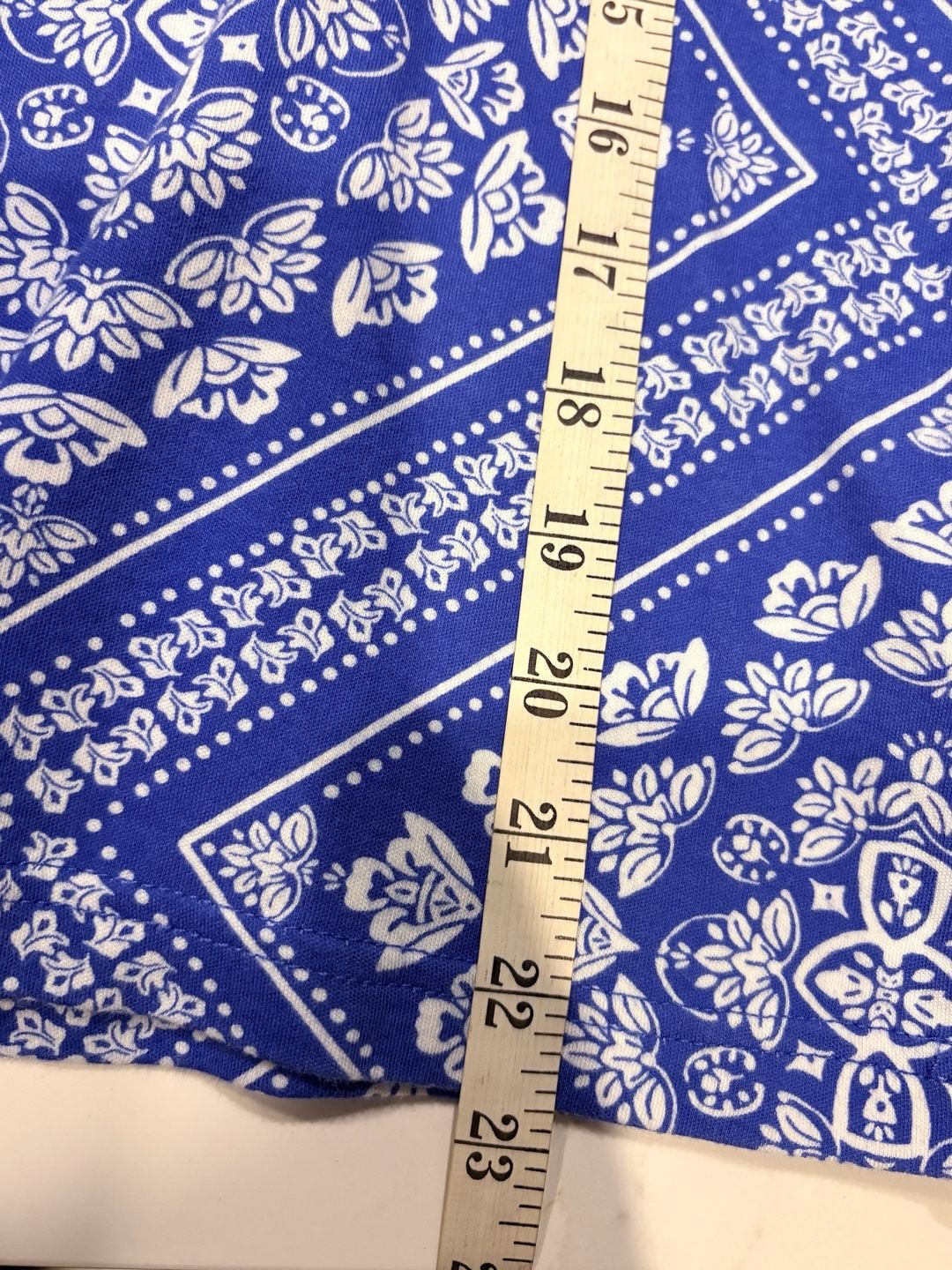 Croft & Barrow Top Size PXL Blue White Bandana Print (175) 6