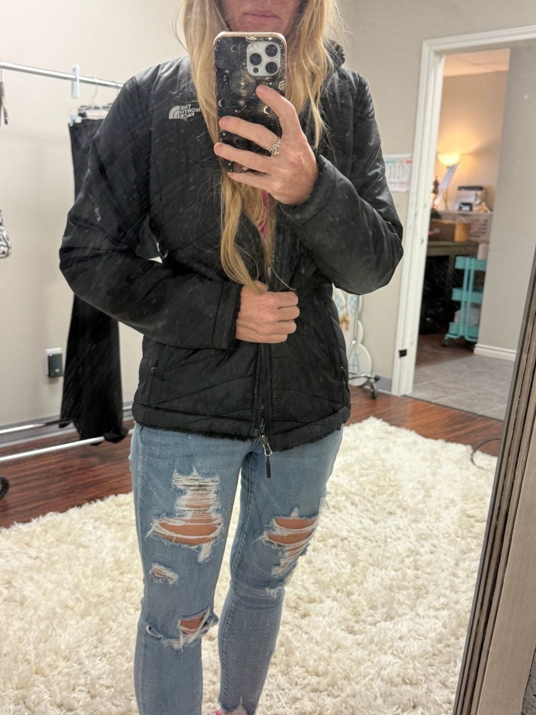 The North Face Jacket Small Black Quilted 5