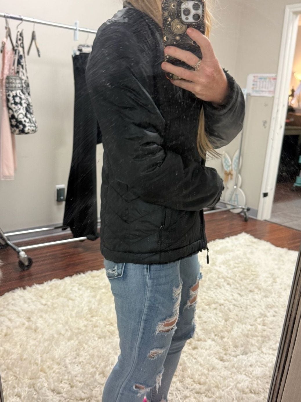 The North Face Jacket Small Black Quilted 6