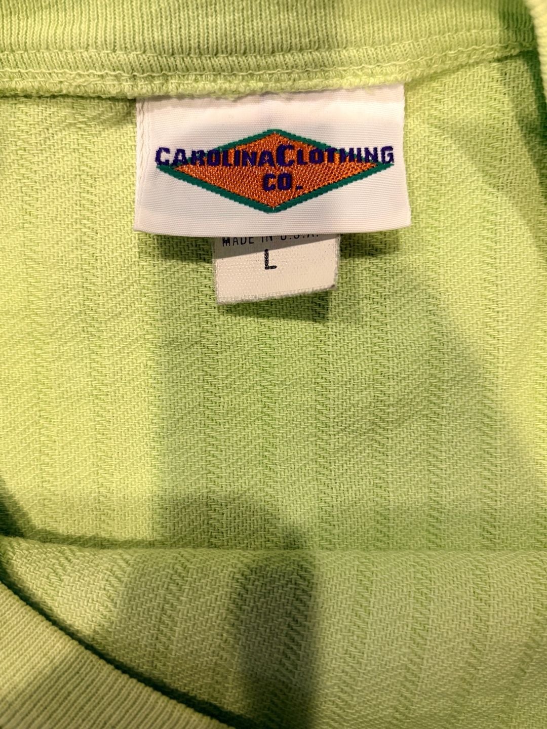 Vintage 90s Carolina Clothing Co Lime Green Textured Pullover Made USA L (176) 4