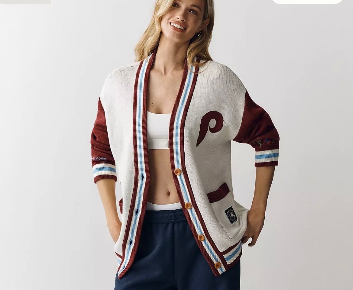 Mitchell & Ness Philadelphia Phillies Cardigan Sweater Size Medium 3