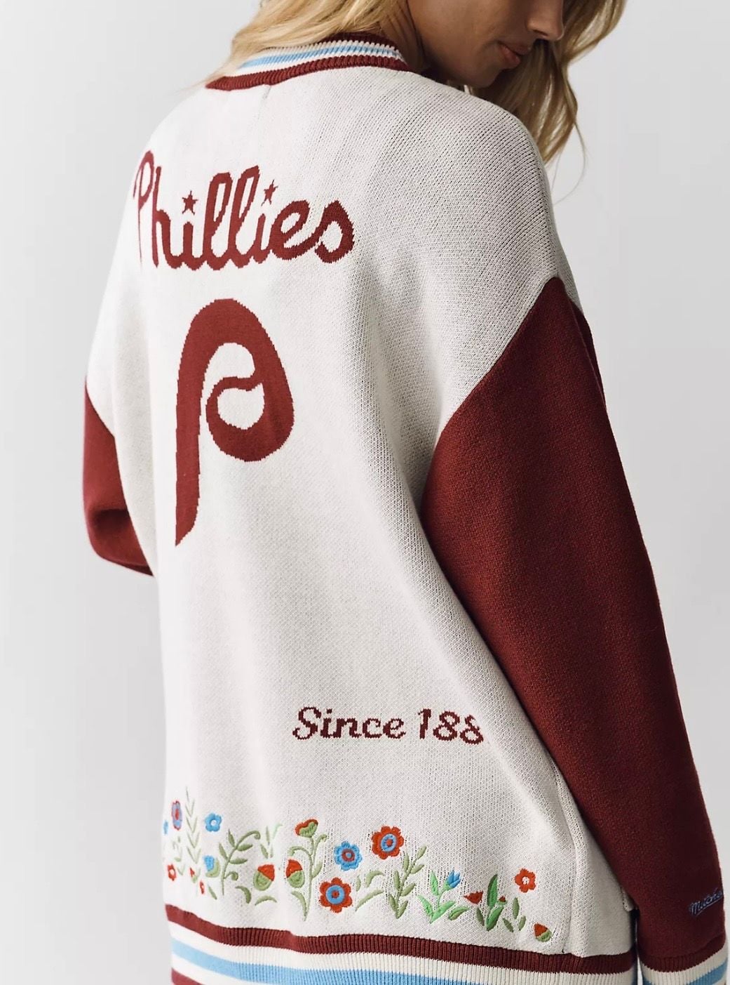 Mitchell & Ness Philadelphia Phillies Cardigan Sweater Size Medium 5