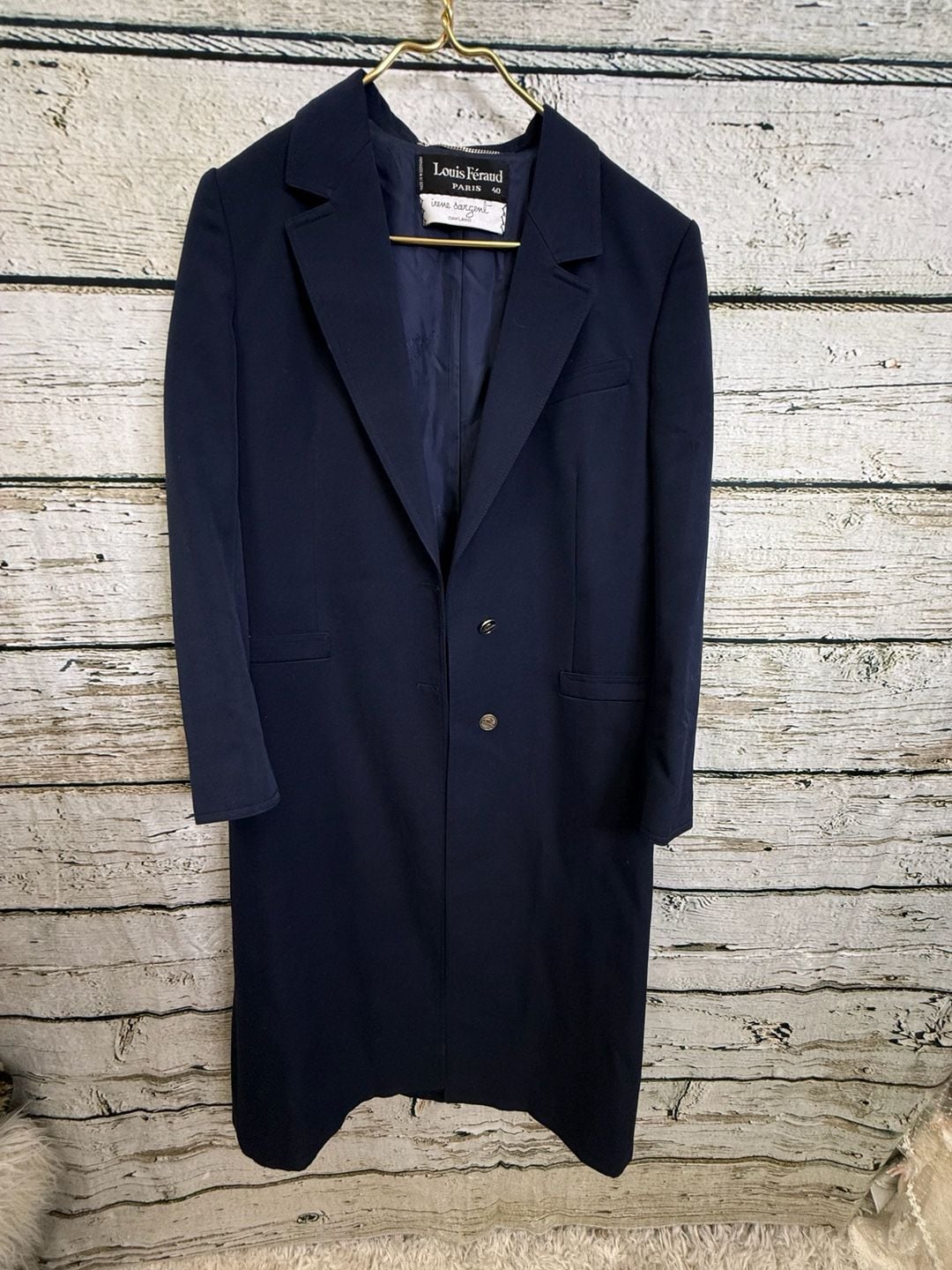 Louis Féraud Paris Coat Size 40 Blue Wool Blend 4