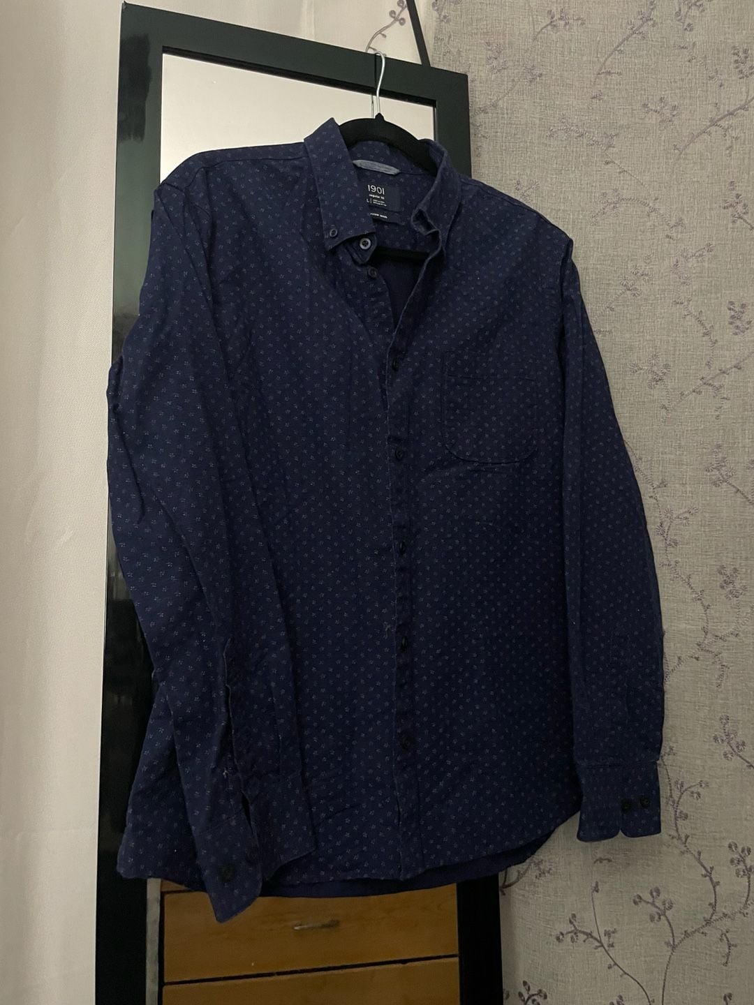 1901 Regular Fit Long Sleeve Shirt Size L Fairview Wash Blue Micro Dot 2