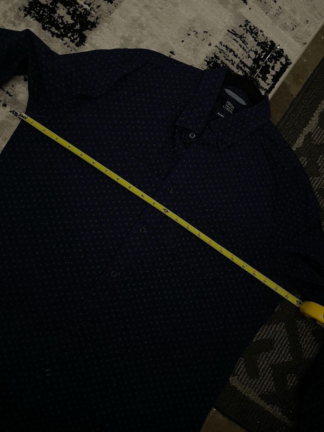 1901 Regular Fit Long Sleeve Shirt Size L Fairview Wash Blue Micro Dot 11